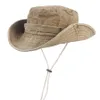 Czapka rybacka na świeżym powietrzu Man Bucket Letter Drukuj męska czapka Summer retro bawełna słoneczna hat Panama Jungle Hats Hats Tata Hats 2205272928