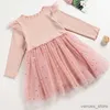 Robes de fille douce fille robe rose robe printemps robe princesse automne