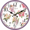 Настенные часы 14 -дюймовые часы римские цифры ретро цветы деревянные круглые батареи, управляемый в помещении, декоративный домашний декор