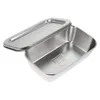 Dinnerware Sets Stainless Steel Storage Box Porcelain Dishes Lunch Fridge Container Tray Butter Rectangle