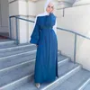 Etniska kläder Eid Mubarak Dubai Abaya Kvinnor Flare Sleeve Maxi Dress Belted Kaftan Turkiet Muslim Abayas Arab Robe Gown Ramadan Djellaba