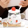Wine Glasses High Borosilicate Glass Cup With Lid For Household Women Aesthetic Value Strawberry Mug Office Water Milk Breakfast
