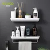 Ecoco Badezimmerregal Lagerhalterhalter Wandmontage Shampoo Gewürze Dusch Organizer Badezimmerzubehör mit Handtuchstange 231222