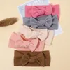 Hair Accessories Baby Solid Bows Girl Headband Waffle Material Bands For Born Kids Infant Turban Children's