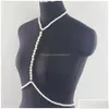 Cadeias de barriga Stonefans Fashion Pearl Body Chain Bra Bra Harness For Women Summer Y Biquíni Cristal Waist Beach Jewelr Deld Deliv Dhcvp