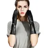 Guanti di pelle di pecora estesi touch screen cover da 32 cm per donne guanti di calore invernale all'aperto