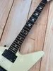 Chitarra elettrica irregolare, colore panna, pickup attivo EMG, mosaico dito medio, stock, pacchetto Lightning