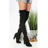 Bottes 2019 Nouvelles chaussures Femmes Boots Black Over the Knee Boots Sexy Femme automne hivernale Lady High Boths High Taille 3443