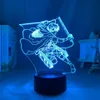 Night Lights Anime Attack na lekkiej lampie LED Titan do sypialni Dekoracja dla dzieci Tabilka prezentowa 3D AOT287G