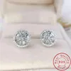 Charm 18k Gold Lab Alist Stud Serging Real 925 Серебряные ювелирные изделия Серьги для свадебной вечеринки для женщин для женских свадебной вечеринки 2971