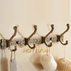 aan Antique Brass Robe Hook Wall Mount Towel Holder Bathroom Accessories Organizer Luxury Clothes Rack YT3012 231221