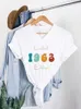 Women's T Shirts Limited 1983 Edition for Women Vintage 40th Birthday Year Numero Tshirt Short Top Top Top White V Neck T-shirts