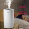 Humidificateurs 750 ml humidificateur d'air de grande capacité 2000 mAh USB rechargeable sans fil ultrasonique diffuseur de brume d'eau aromatique lumière Umidificador