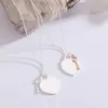2024 Designer T Jia Di Necklace Boutique Jewelry Valentine's Day Gift Love Pendant Heart Shaped Card Key High