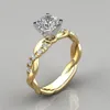 Wedding Rings Diwenfu 14k Rose Gold White 1 Carat FL Diamantring voor vrouwelijke zilveren 925 sieraden edelsteen 14 K gouden sieraden diamanten ringbox 231222