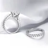 Serenty Day Dört Pençe D Renk 9mm 3 Karat Tam Sıralı Halkalar Kadınlar İçin Set S925 STERLING Gümüş Bant Kaplamalı 18K Toptan 231221