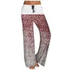 Pantalon pour femmes Brouped Casual Brack Wide avec texturé imprimé causal pantalon complet Vintage Ropa Mujer