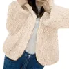 Jaquetas femininas espessadas e lã quente casaco com capuz solto jaqueta de manga comprida e roupas casuais de roupas casuais roupas
