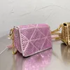 Mini Chain Bag Check Diamonds Handbags Women Crossbody Dinner Bags Shoulder Hand Bags Rhinestone Purse Triangle Clutch Totes Full diamond crystal Messenger bag