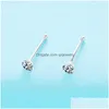Nose Rings & Studs 925 Sterling Sier Nose Stud For Woman Round Trend Zircon Ring Body Piercing Jewelry Not Allergic Party Gift 210507 Dhwlg