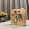 Creative Novelty Wood Fish Bone Lamp USB Night Lights Solid Wood Carving Hollow Night Lamp for Bedroom Bedside Light Gift276o