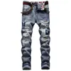 Herren Jeans Multicolor Fashion Casual Hosen Rotblau Plaid Jeanshose Vintage abgenutzt 28-36 38 40 42