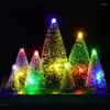 Decoración de fiestas Luminoso mini árboles de Navidad Hermoso pequeño árbol de Navidad artificial con luces coloridas adornos decoración de adornos