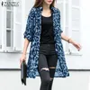 CULLE ESMERE DI FASHE LEOPARD CARDIGAN ZANZEA 2023 Casual Long Kimono Cape Cape Lavoro Tunica Chemise 231221