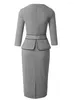 Casual Kleider Schöne Forever Herumn Women Chic Solid Color Formal Business Work Elegant Vintage Bodycon Kleid B980