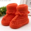 Eerste wandelaars pasgeboren laarsjes baby sokken schoenen breien wollen meisje winter warme schattige peuter prewalkers zachte baby krib kruipschoenen q231222