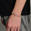 10 -миллиметровый розовый сердечный браслет с цирконом с хип -хоп -персиковым сердцем кубинская сеть женского браслета любовника Hiphop ins ins ins для женщин