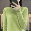 Kadın Sweaters Sonbahar ve Kış Yün Yarı Yüksek Boyun Katı Gevşek İnce Kalınlaştırılmış Külot Örgü Sweater Giysileri Kadınlar İçin