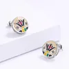 Vintage Fashion Clover Shape Ring Earrings Jewelry Set Handmade Enamel Women's Jewelry Set Floral Women's Jewelry 231221