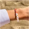 Pulseras con dijes Hebra con cuentas Vlen Pulsera de perlas naturales de agua dulce para mujeres Pulseras de cuentas de disco de arcilla polimérica Pulseras de cuentas de verano Playa Apilable Estiramiento Jewe Dhoth