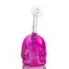 Unique Double Sided Skull Design Pyrex Glass Bong Mini Water Pipe with 10mm Curved Glass Oil Burner and Glass Mouthpipe Smoking Accessories for Tobacco H2541