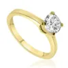 1 00 ct Cut Round D SI1 Simulation Diamond Solitaire Anneau de fiançailles 14k Jaune Or New316f