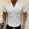 T-shirts pour hommes à manches courtes à manches courtes t-shirts à manche en V décontracté