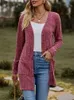 2023 Automne Long Cardigan Women Bouth Up Kimono Ladies V Neck Trithed Pull pour 231221