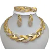 Kingdom MA India Necklace Oreging Ring Bracciale Set per donne Gift African Bridal Wedding Regali Gioielli Oro Colore Gold Big Set 231221