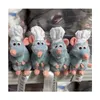 Schleczone pluszowe zwierzęta 10 cm gotowanie myszy King Doll Toy Flot Prezent urodzinowy dla mężczyzn i kobiet z magnesami do siedzenia na Shoders Drop d dhigo