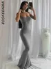 Kleider Boofeenaa Riemen Rückenless Long Maxi Kleiderparty Club Urlaub Outfits für Frauen sexy lässige Sommerkleid 2022 Großhandel C85CZ24