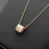 New Arrive Fashion Classic Lady 316L Titanium steel 18K Plated Gold Necklaces With Double Rows Strip-type Diamond Pendant 3 Color226e