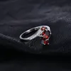 Anelli per matrimoni Gioielli 3 pietre Garnet rosso genuino 925 Anello in argento sterling per donne GEMSTONE GIOIELLI DEL GIOITÀ DEL GIODIO REGOLATO DEL CHE MATRIE 231222 231222