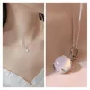 Hangende kettingen 2023 trendy jade ronde ketting voor vrouwelijke sieraden charmes verzilverde meisjes choker ketting nek accessoires