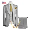 Ivory Suit for Men Wedding Tuxedo Formal Jacket Pants Vest 3piece Set Lapel Outfit Slim Fit Blazer Handsome Mens 231221