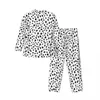 Men's Sleepwear Dalmatian Dog Print Autumn Black And White Loose Oversize Pajama Sets Male Long Sleeve Warm Night Custom Nightwear