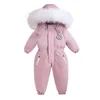 30 degree Winter Ski Suit Plus Velvet Baby Jumpsuit Boy Overalls Warm Kids toddler girl Clothes Children Clothing coat overcoat 231221