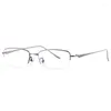 Lunettes de soleil Cadres des lunettes de titane pur encadrement des hommes à moitié myopie Lunets de prescription Optical 841 Jambes minces