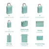 9st komprimerade förpackningsbitar Travelförvaringsarrangör Set With Shoe Bag Mesh Visual Bagage Portable Lightweight Suitcase 231221