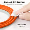 USB-A to USB-C Liquid Silicone Cable 120W 6A Super Fast Charge PD Type C Cord Ultra Soft USB2.0 Data Orange Cable Fast Charge for Laptop Tablet Phone